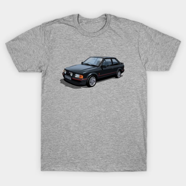 Ford Escort XR3i Mk4 in black T-Shirt by candcretro